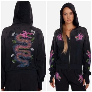 Lauren Moshi Hezley Vintage Pink Dragon hoodie